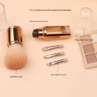 Juego de brochas de maquillaje lavables para sombra de ojos, suave y conveniente, 5 en 1, a prueba de polvo, estirable, corrector - details 3