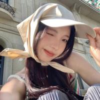 Pañuelo para la cabeza de Color sólido, gorra de béisbol Jennie del mismo estilo, protector solar de estilo coreano, sombreros de playa, gorra de béisbol, gorra con visera - details 3