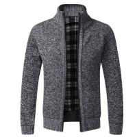 Top Quality Autumn Winter New Men's Jacket Slim Fit Stand Collar Zipper Jacket Men Solid Cotton Thick Warm  Sweater - details 26