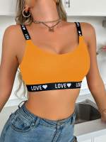 EasyFave Sujetador de punto con forma de corazón y letras para mujer - details 23
