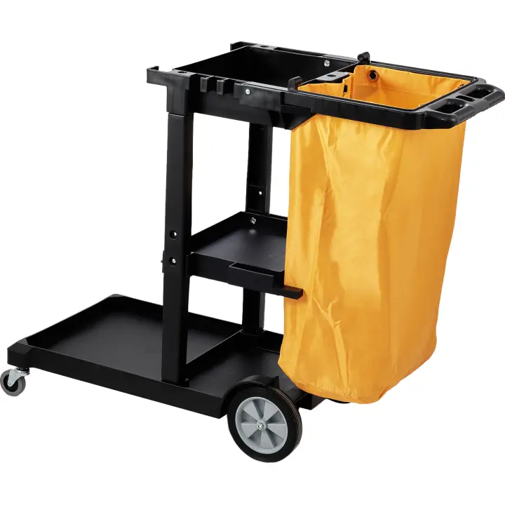 SucceBuy Carro de limpieza, Carro de limpieza comercial, Carro de limpieza de plástico con bolsa de PVC - 1