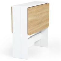 Mesa plegable para 2-4 personas, madera, blanco, madera de haya, 103 x 76 cm - details 2