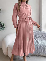 Verano para mujer, elegantes vestidos plisados. ​ ​ de manga larga con encaje y volantes en estilo - details 10