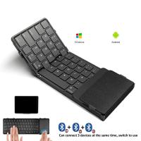 Teclado inalámbrico plegable con Bluetooth, dispositivo con panel táctil, recargable, para Windows, IOS y Android - details 1
