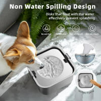 Cuenco de agua para perros de 3 L/0,8 galones, sin derrames, cuenco de agua lento sin derrames de acero inoxidable para perros, cuencos de agua para perros sin salpicaduras para razas grandes y medianas - details 1