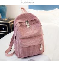 Mochila escolar de diseño de pana para mujer, bolso de hombro a rayas para adolescentes, bolsa de viaje - details 15