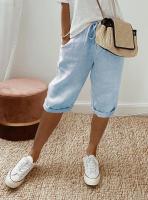 Pantalones Casuales de Verano de Algodón Lino Pantalones Cortos de Moda Callejera para Mujeres - details 15