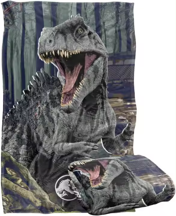 Manta Jurassic World: Dominion, manta Giganotosaurus súper suave al tacto con tacto sedoso - 1