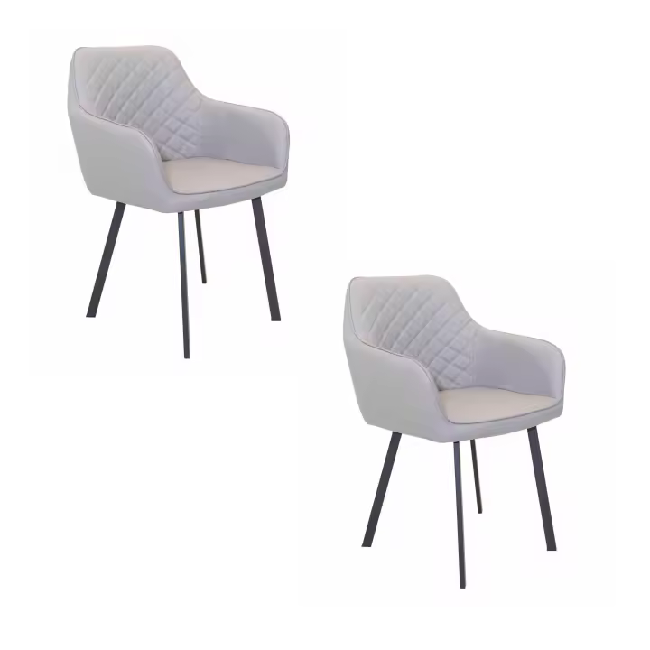 Sillas de comedor de tela (juego de 2) con patas de metal para cocina y sala de estar - 1