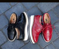 Zapatos de cuero genuino de alta calidad para mujer, zapatos Derby planos Brogue informales, zapatos Oxford formales Retro Brock para mujer - details 18