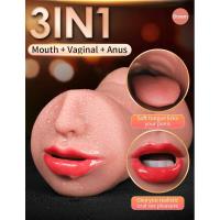 Leten 3 en 1 juguetes sexuales masturbación para hombres Garganta Profunda Artificial Real Pussy Oral masturbador masculino mamada realista Vagina de goma - details 1