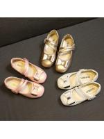 Zapatos de cuero para niñas, zapatillas planas de princesa con pajarita, zapatos de flores para niñas, zapatos planos informales para niños, zapatos de tacón bajo para baile y boda, suaves - details 15