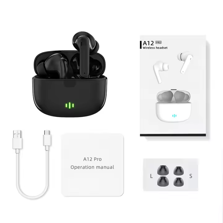 Auriculares inalámbricos A12PRO para videojuegos, audífonos de alta fidelidad con graves potentes, música HD, Bluetooth 5,2, Control táctil, Auriculares deportivos con micrófono - 1