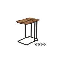 Mesa Auxiliar, Mesa de Café Pequeña con Espacio de Almacenamiento, Mesita de Noche para Espacios Pequeños, Fácil Montaje, Estructura Metálica, Estilo Industrial, Marrón Vintage - details 2