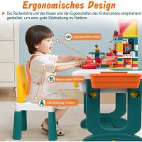 infantil con sillas para niños, juegos multiusos con espacio almacenamiento, doble cara, actividas multifuncional (con bloques de construcción) - details 5