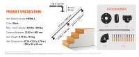 SucceBuy Pasamanos de escalera de tubo, acero al carbono, soporte industrial para montaje en pared, esquina redonda para uso interior y exterior - details 7