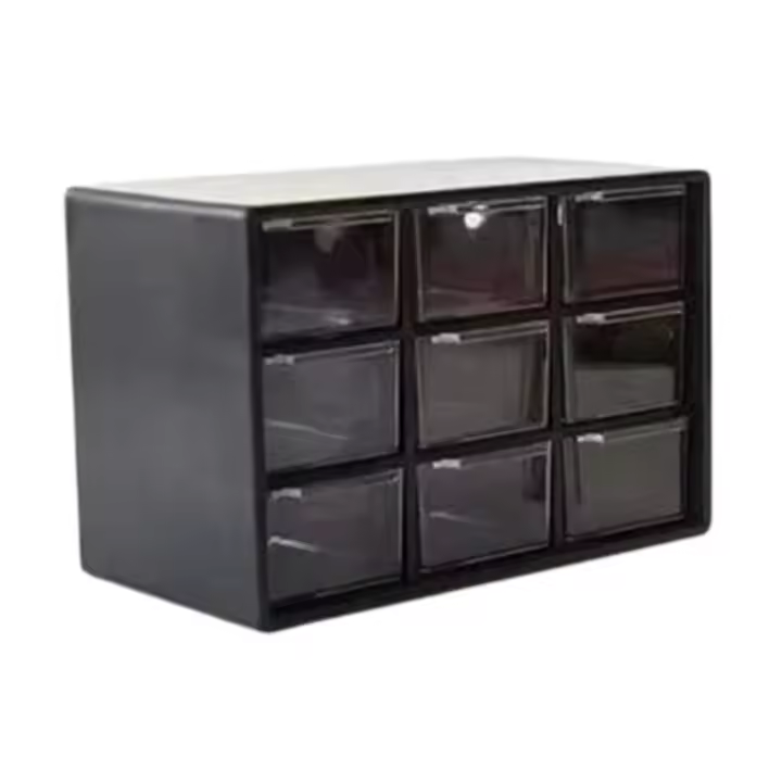 Organizador de escritorio con 9 compartimentos, cajón de gran capacidad, suministros todo en uno - 1