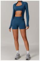 Pantalones cortos de yoga de cintura alta sin costuras, pantalones deportivos para apretar la cintura y levantar la cadera, usados ​​como pantalones cortos para correr - details 12