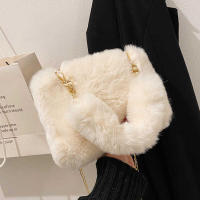 Bolso de mano de felpa con cadena pequeña, bandolera cuadrada de piel sintética, bolso de hombro esponjoso y cálido para compras, Otoño e Invierno - details 9