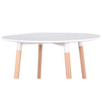 EGOONM-Mesa redonda nórdica de madera maciza, pequeña sala de estar familiar, Simple y moderna, mesa de comedor blanca - details 3