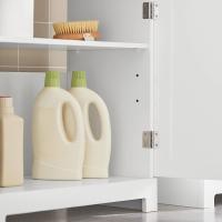 Mueble de Baño Auxiliar Armario con Puertas y Balda Ajustable Mueble de Baño de MDF Blanco - details 33