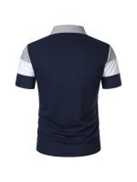 Polo a rayas Vintage para hombre, Camiseta de piqué de Golf, manga corta, bloque de Color, disponible en tallas grandes y altas - details 6