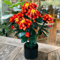 Ramo de flores de Cymbidium Faberi Bonsai, planta en maceta, decoración del hogar, bloques de construcción, juguetes para niños - details 10