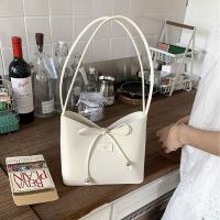 Bolso de cubo con lazo coreano para mujer, bolso de ocio Y2k con lazo para axila, bolso de hombro dulce de cuero Pu - details 10