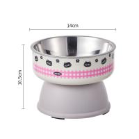 Cuenco de base alta para mascotas de dibujos animados, antideslizante, antivómitos, comida para gatos, cuenco de agua con soporte, cuenco de acero inoxidable antivuelco para gatos - details 5