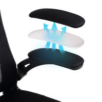 Silla Oficina, Silla Escritorio con Reposabrazos Abatibles, Sillas Oficina con Soporte Lumbar, Silla Ergonómica Escritorio de Malla Transpirable, Negra - details 4