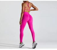 Conjunto de Yoga para Mujer Ropa Deportiva de Entrenamiento de Malla Transpirable Secado Rápido 2 Piezas Chaleco y Shorts para Correr y Modelar Espalda Material de Nylon - details 3