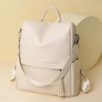 Mochila antirrobo de cuero para mujer, morral de viaje de alta calidad, Color sólido, A la moda, para adolescentes, 2024 - details 3