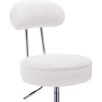 Taburete de Trabajo de 1 Pieza Giratorio Taburete de Silla Giratoria Silla de Oficina con Respaldo de Altura Regulable en Blanco - details 3