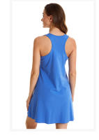 Nuevo estilo de camisón europeo y americano para comercio exterior transfronterizo, camisón de algodón con tirantes elásticos de talla grande, vestido sin mangas para mujer, se puede usar como ropa de casa - details 20