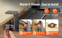SucceBuy Abrazadera en la bandeja del teclado debajo del escritorio, bandeja del teclado del escritorio deslizante con soporte de abrazadera C resistente sin taladro - details 1
