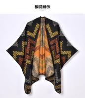 2024 Otoño e Invierno, chal grueso de jacquard simple y elegante para mujer, capa cálida con abertura tejida - details 1