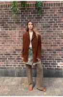 Chaqueta de Camurça Suétera Marrón Vintage Abrigo Casual para Mujer de Moda Callejera 2023 - details 15