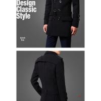 Abrigo de lana para hombre, estilo coreano, informal, doble botella, ajustada, a la moda, otoño 2024 - details 4