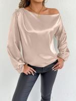 Blusa de satén de color blanco de manga larga, nueva camisa de verano para mujer - details 26