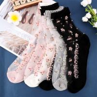 Calcetines tobilleros con lazo de seda de vidrio fino Jacquard de ocio transparente calcetines cortos calcetines de cristal - details 2
