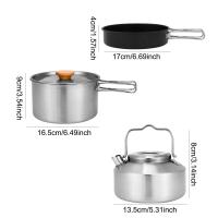 Juego de utensilios de cocina, olla para acampar, equipo de cocina al aire libre, mango plegable portátil - details 5