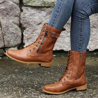 Botas martin para mujer, zapatos con cordones, botas cortas para exteriores, Otoño e Invierno - details 3