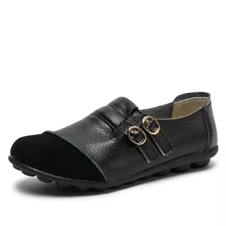 Mocasines de Cuero de Ante Zapatillas Casuales para Mujeres Zapatos de Barco de Moda Cómodos - 1