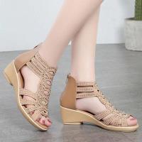 Sandalias Romanas de Cuero Suave Zapatos de Tacón para Mujer Verano 2025 Diseño Casual de Moda - details 7
