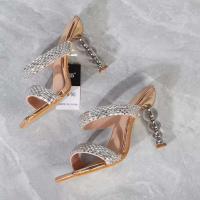 Y Sandalias Tacones altos de cristal Hilo Diamante Moda al aire libre Tamaño único Zapatos de mujer - details 5