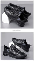 Transpirable nuevos zapatos negros pequeños de cuero suave para hombres zapatos de moda zapatos de tablero versátiles - details 10
