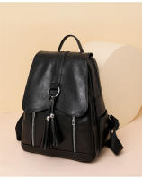 Mochila de piel sintética para mujer, con borla Bolso pequeño, informal, vintage, rosa, azul y negro - details 14