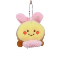 Lindo llavero de abeja de dibujos animados Kawaii llavero de dibujos animados bolsa de felpa adornos colgantes suave creativo muñeca con cordón regalos de cumpleaños - details 2