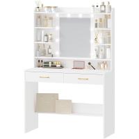 Tocador de Maquillaje con Espejo y Luz LED Estilo Morno para Dormitorio Salón 40x80x149cm - details 15