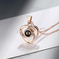 Collar Personalizado de Cobre con Colgante de Proyección 100 Lenguas Caja de Joyería en Forma de Manzana con Rosa Conservada Perfecto para el Día de la Madre - details 26